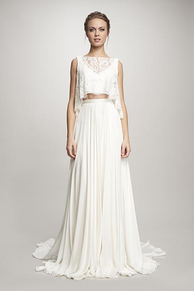 Crop Trop Wedding Dress :: Two Piece wedding dress for Beach weddings