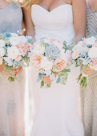 Wedding Flower Ideas | Spring Bridal Bouquet with Succulents