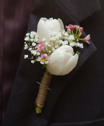 Wedding Flower Ideas | Tulip Boutonniere