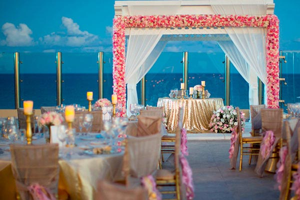 Destination Weddings in Mexico | Rivieria Maya | Luxurious Rooftop Reception for Indian Wedding