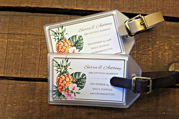 Destination Wedding Ideas | Invitations and Save the Date Designs | Luggage Tag  Save the Dates